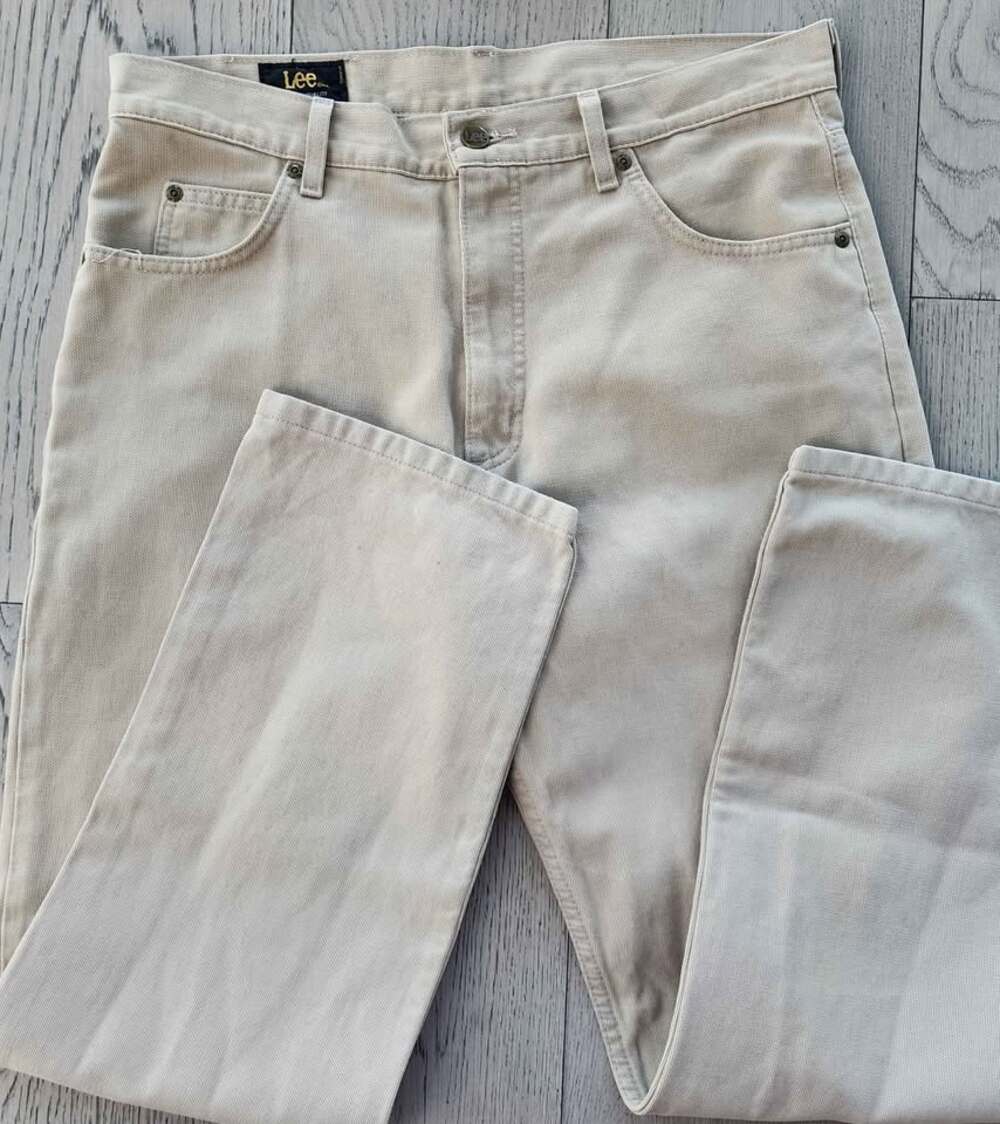 Lee Vintage Cream Denim Jeans Women's Beige Straight Leg High Rise